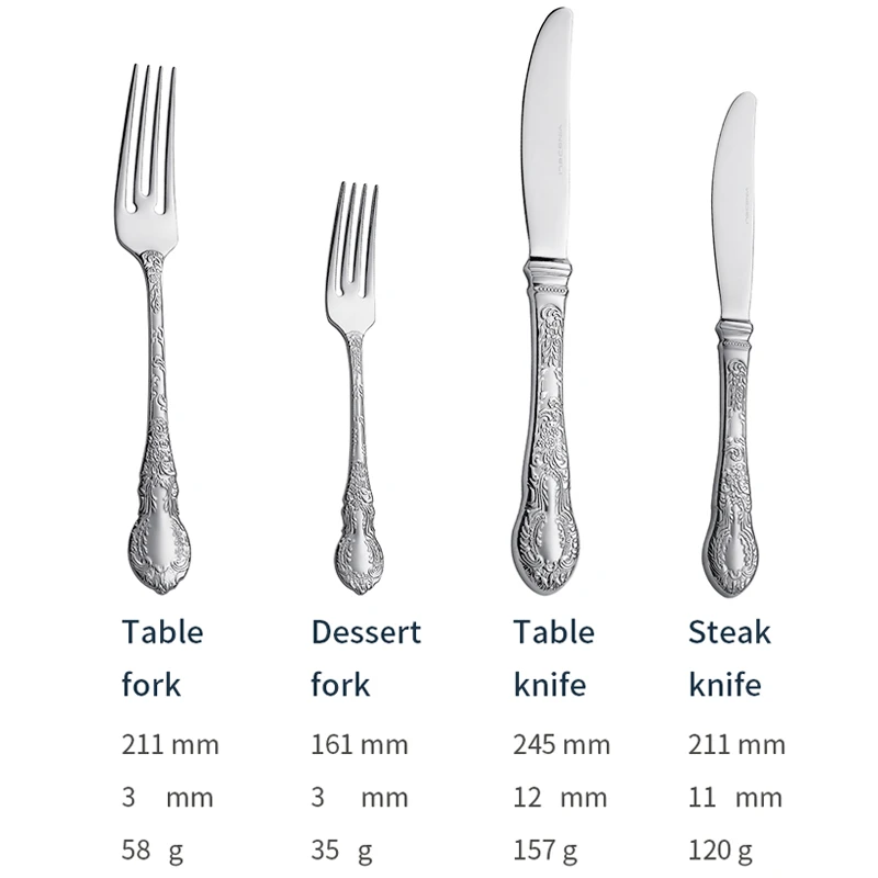 j002 toptan klasik çatal bıçak takımı paslanmaz çelik kaşık çatal bıçak