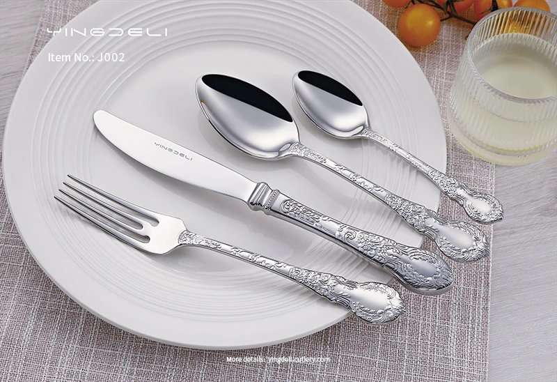 j002 toptan klasik çatal bıçak takımı paslanmaz çelik kaşık çatal bıçak