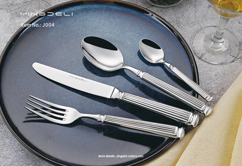 j004 customized classic tableware stainless steel spoons forks knife