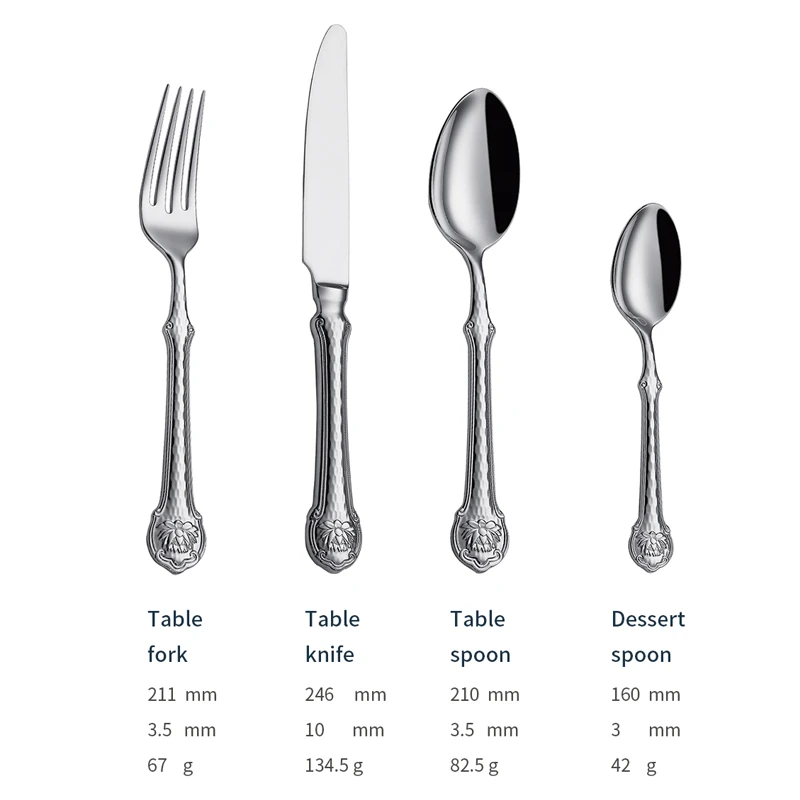 j010 customized classic flatware stainless steel spoons forks knife