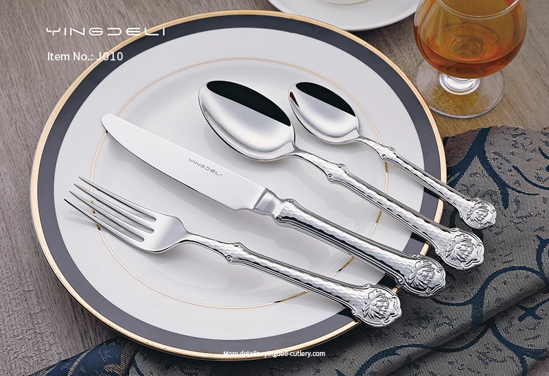 j010 customized classic flatware stainless steel spoons forks knife