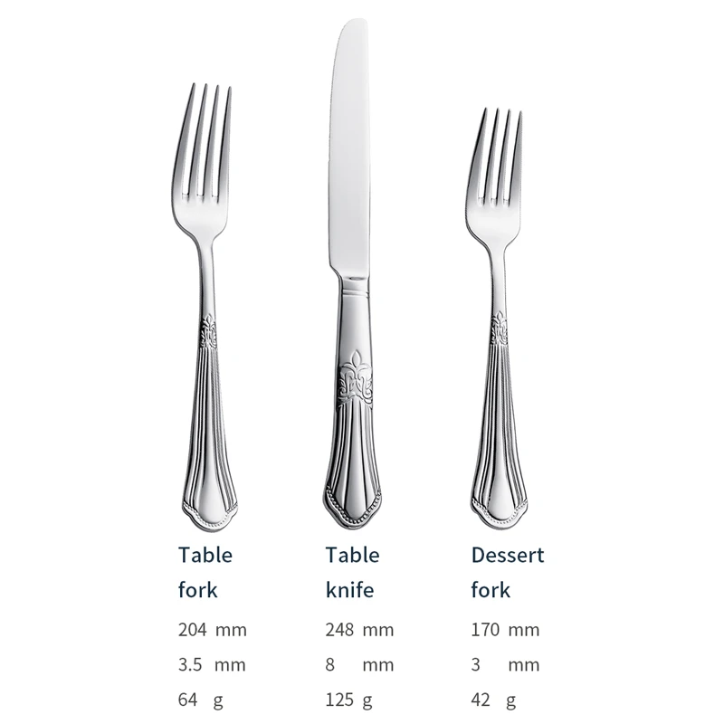 j016 bulk classic silverware stainless steel spoons forks knife