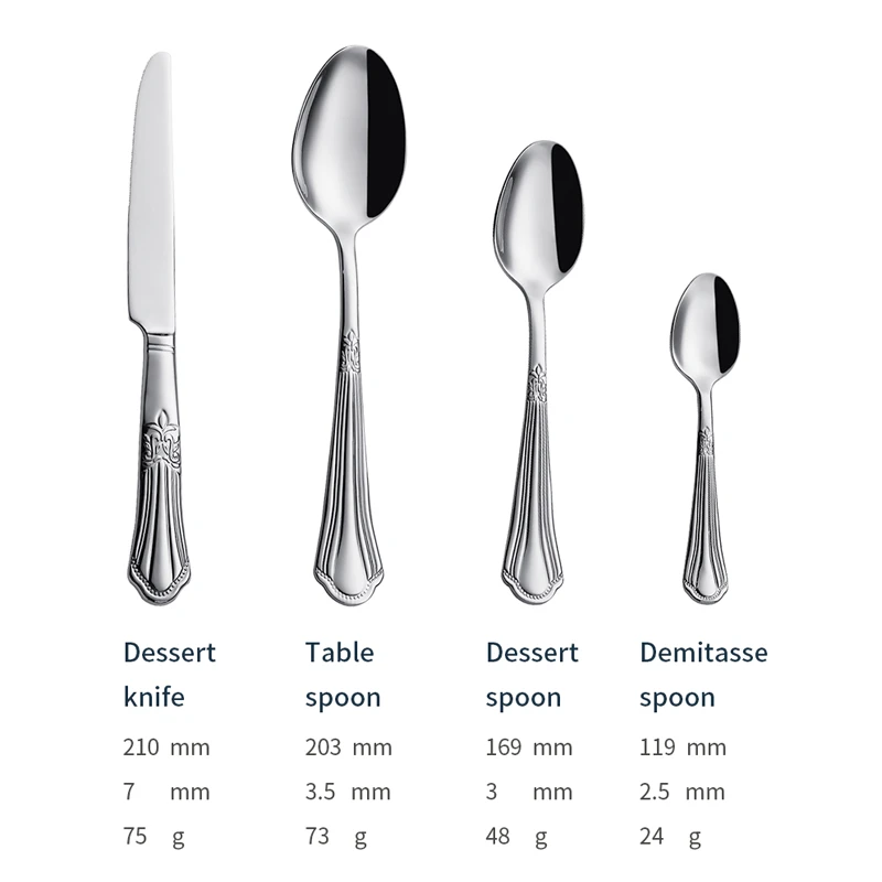 j016 bulk classic silverware stainless steel spoons forks knife