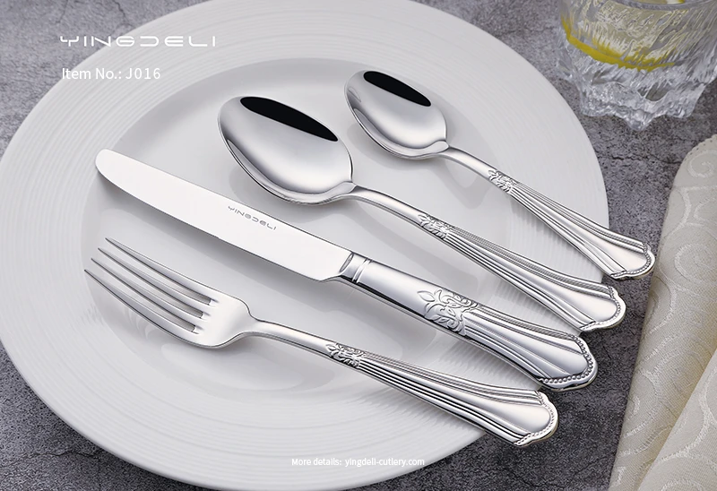 j016 bulk classic silverware stainless steel spoons forks knife
