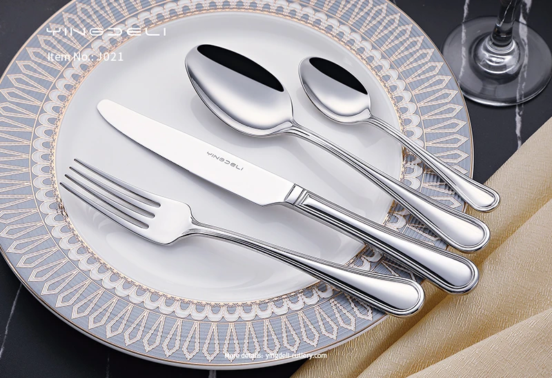 j021 classic flatware bulk stainless steel spoons forks knife supplier