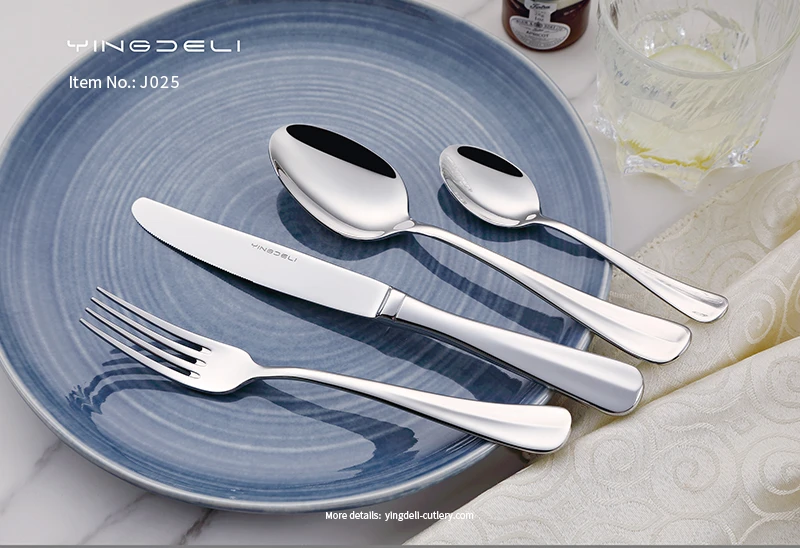 j025 bulk classic tableware stainless steel spoons forks knife supplier