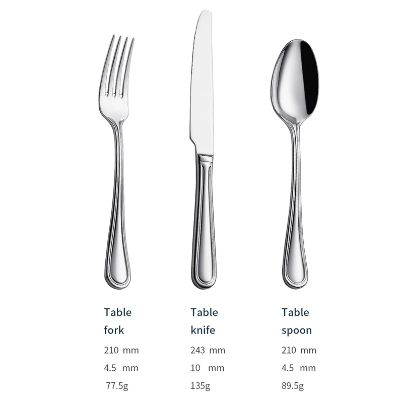 j027 customized classic flatware stainless steel spoons forks knife bulk