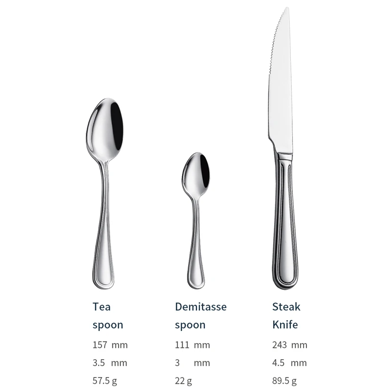 j027 customized classic flatware stainless steel spoons forks knife bulk