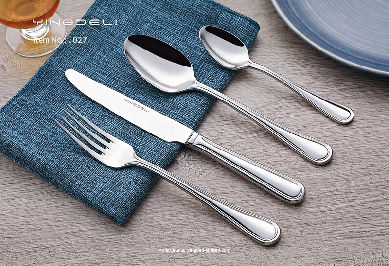 j027 customized classic flatware stainless steel spoons forks knife bulk