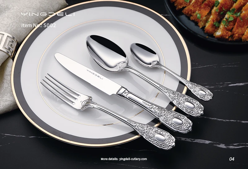 lüks çelik mutfak çatal bıçak seti sofra takımı seti bıçak kaşık çatal