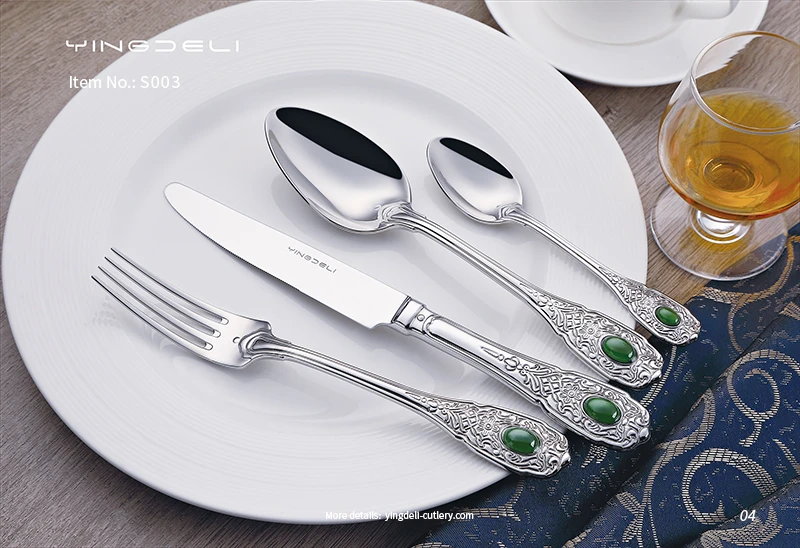 lüks çelik mutfak çatal bıçak seti sofra takımı seti bıçak kaşık çatal