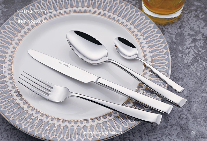 x004 customized modern tableware stainless steel spoons forks knife