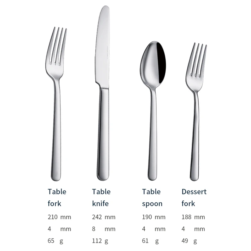 q002 wholesale lightweight cutlery stainless steel spoons forks knife