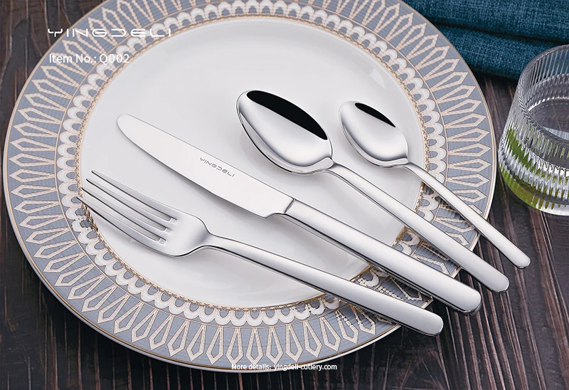 q002 wholesale lightweight cutlery stainless steel spoons forks knife