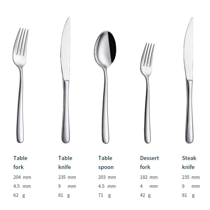 x012 modern silverware supplier stainless steel spoons forks knife