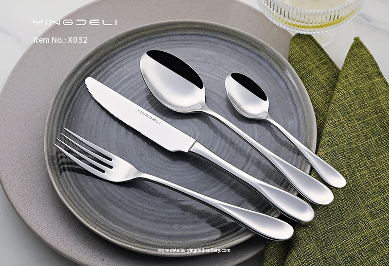 x032 factory modern cutlery stainless steel spoons forks knife bulk