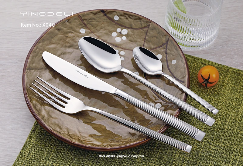 x040 modern paslanmaz çelik kaşık çatal bıçak toptan satın almak